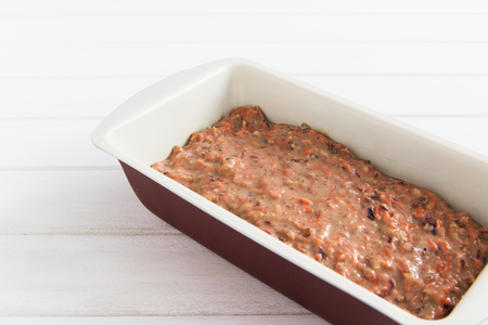 Preparing vegan lenten carrot cake dough conceptの写真素材