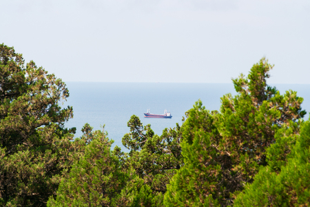 Seascape Ships in bayの写真素材