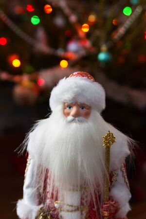 Winter fairytale personage christmas tree selective focus.の写真素材
