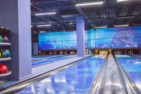 Blur activity bowling alley sport blur background.の写真素材
