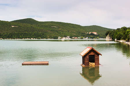 House for ducks lake view Abrau-Durso Russia.の写真素材