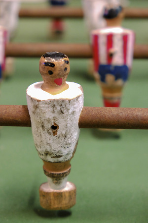 Table football with old figures.