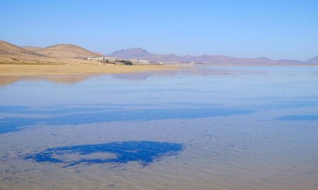 View on the famous beach Sotavento on the Canary Island, Spain.の写真素材