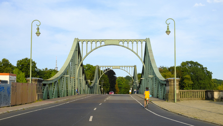 POTSDAM, GERMANY - AUGUST 15, 2017: View on the Glienicke Bridge in Potsdam.のeditorial素材
