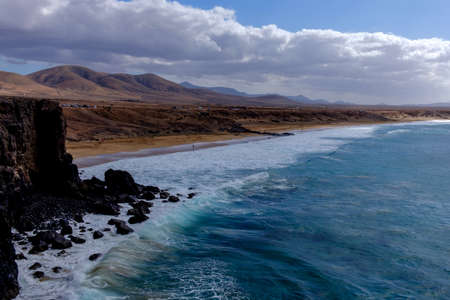 Aerial view on the beach El Cotillo on the Canary Island Fuerteventura.の写真素材
