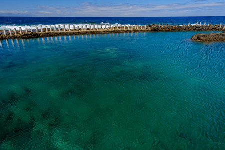 Natural pools Las Salinas de Agaete in Puerto de Las Nieves on Gran Canaria, Spain.の写真素材