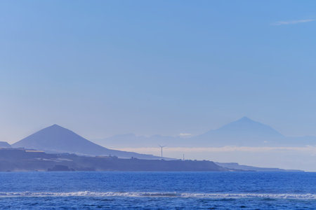 View on Teide and Tenerife from Gran Canaria.の写真素材