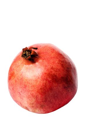 a beautiful picture of ripe pomegranate isolated on a white backgroundの写真素材