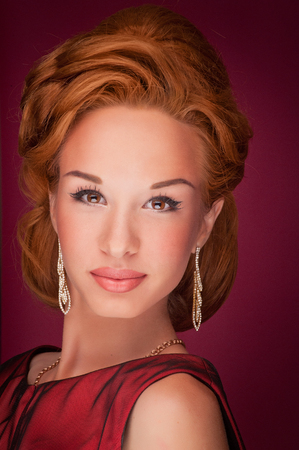 portret of a beautiful young fashion girlの写真素材