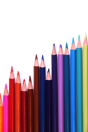 Colored wooden pencilsの写真素材