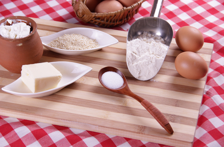 Fresh dough ingredientsの写真素材