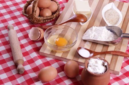 Fresh dough ingredientsの写真素材