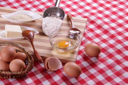 Fresh dough ingredientsの写真素材