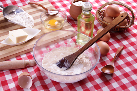 Fresh dough ingredientsの写真素材