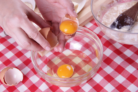 Broken fresh eggsの写真素材