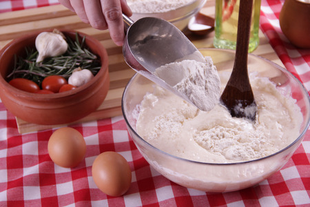 Fresh dough ingredientsの写真素材