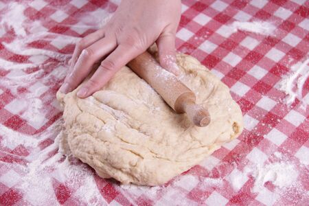 Rolling the doughの写真素材