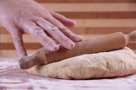 Rolling the doughの写真素材