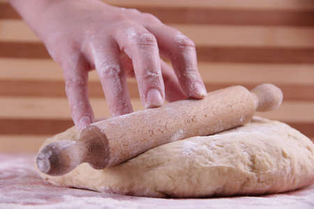 Rolling the doughの写真素材
