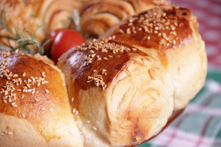 Freshly baked homemade breadの写真素材