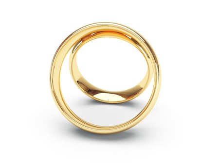 isolated gold wedding ringsの写真素材