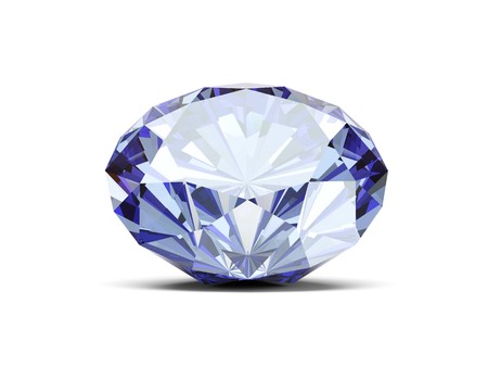 A close up of a diamond over a white backgroundの写真素材