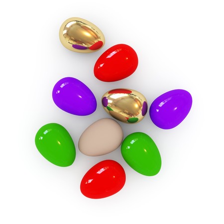 Colorful easter eggsの写真素材