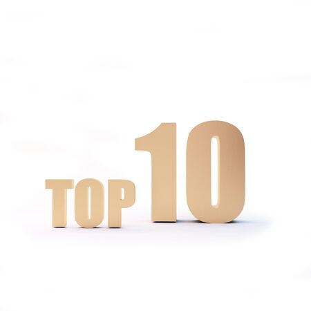 isolated 3d text "TOP 10"の写真素材