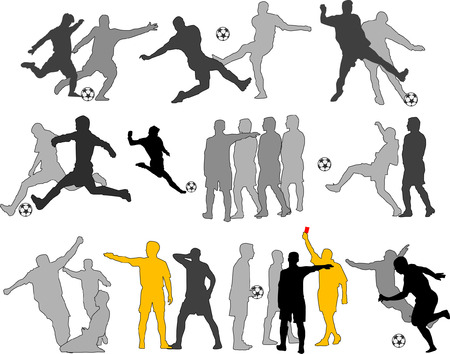 Vector Soccer Players Silhouettesのイラスト素材