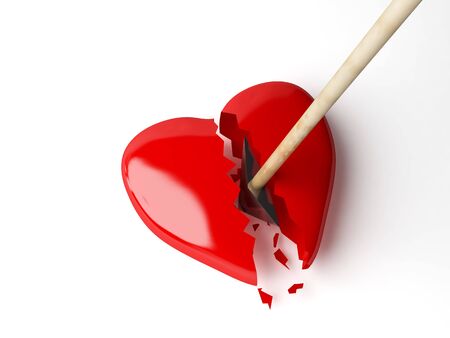 Red heart with arrow.の写真素材