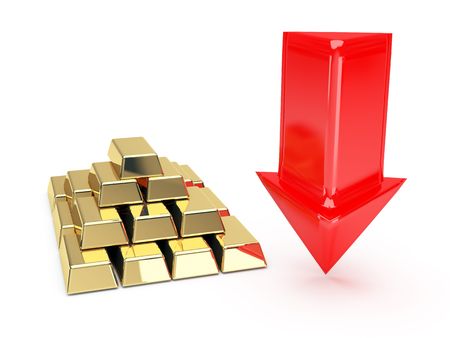 golde symbol and down arrowsの写真素材