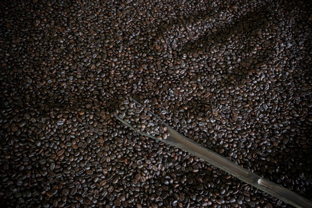 coffee bean background and Blur the foreground