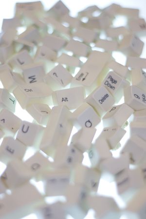 A random mess of keyboard keys that somehow say Control Alt Delete.の写真素材