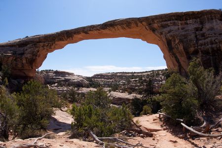 Natural Bridges National Monument is a U.S. National Monument located in Utah.  Owachomo is the smallest and thinnest of the three natural bridges here and is commonly thought to be the oldest.の写真素材