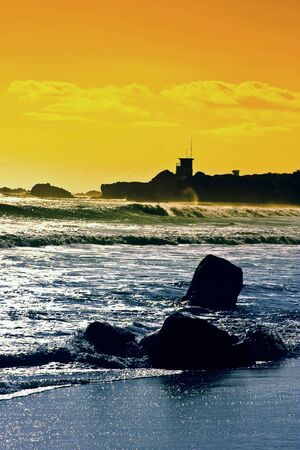 Sunset on the Pacific Ocean on the Malibu Coast of California