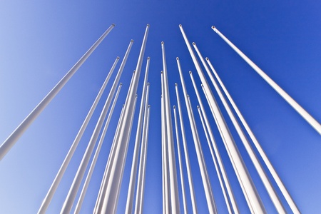 Prairie Wind landmark in Saskatoon signifies the experience of watching a field of tall grass swaying in the wind.の写真素材