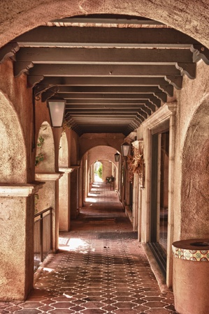 Arches through a hallway in a old histroric buildingの写真素材