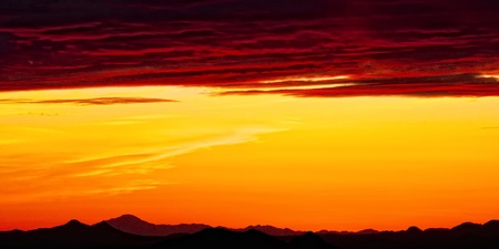 Sunset from near Gates Pass. Tucson Mountain County Park in Saguearo National Park