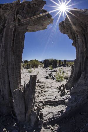 The delicate sand tufas on Navy Beach at Mono Lake, California