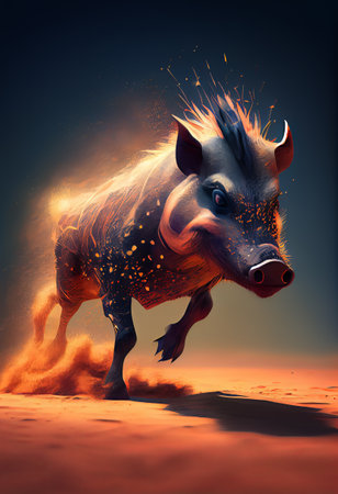 Warthog on the Runの写真素材