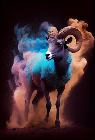 Big Horn Sheep on the Runの写真素材