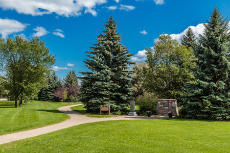 Montgomery Park in the city of Saskatoon, Canadaの写真素材