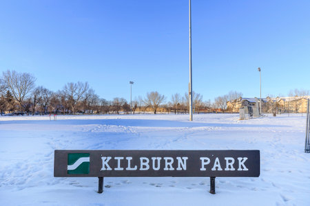 Kilburn Park is located in the Exhibition neighborhood of Saskatoon.の写真素材