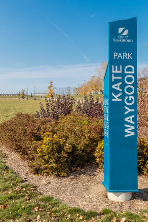 Kate Waygood Park is located in the Meadowgreen neighborhood of Saskatoon.の写真素材