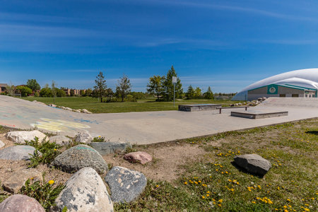 Lakewood Park is located in the Wildwood neighborhood of Saskatoon.の写真素材