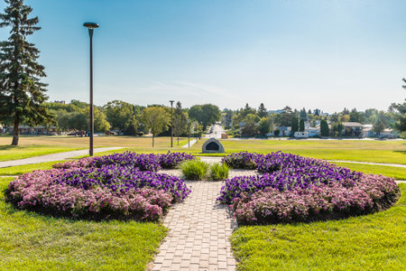 Leif Erikson Park is located in the Westmount neighborhood of Saskatoon.の写真素材