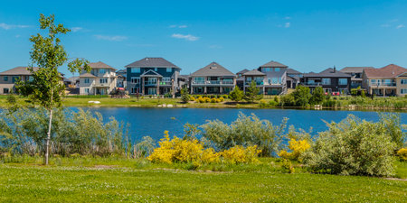 Marshall Hawthorne Park is located in the Stonebridge neighborhood of Saskatoon.の写真素材