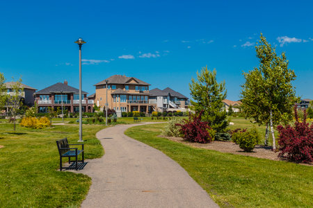 Marshall Hawthorne Park is located in the Stonebridge neighborhood of Saskatoon.の写真素材