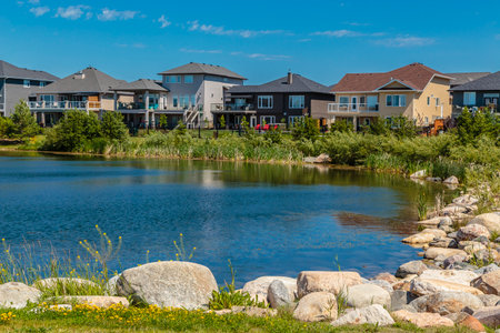 Marshall Hawthorne Park is located in the Stonebridge neighborhood of Saskatoon.の写真素材