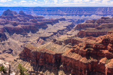 Bright Angel Canyon is located in the Grand Canyon National Park.   The canyon can be seen from the North Rim and leads to the South Rim.の写真素材